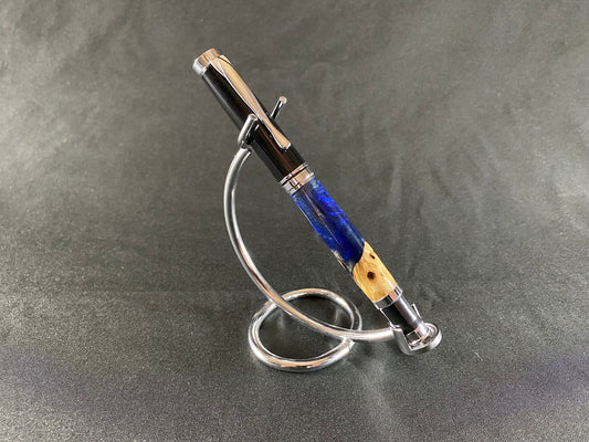 Deep Blue Buckeye Burl Metal Balanced Executive PEN