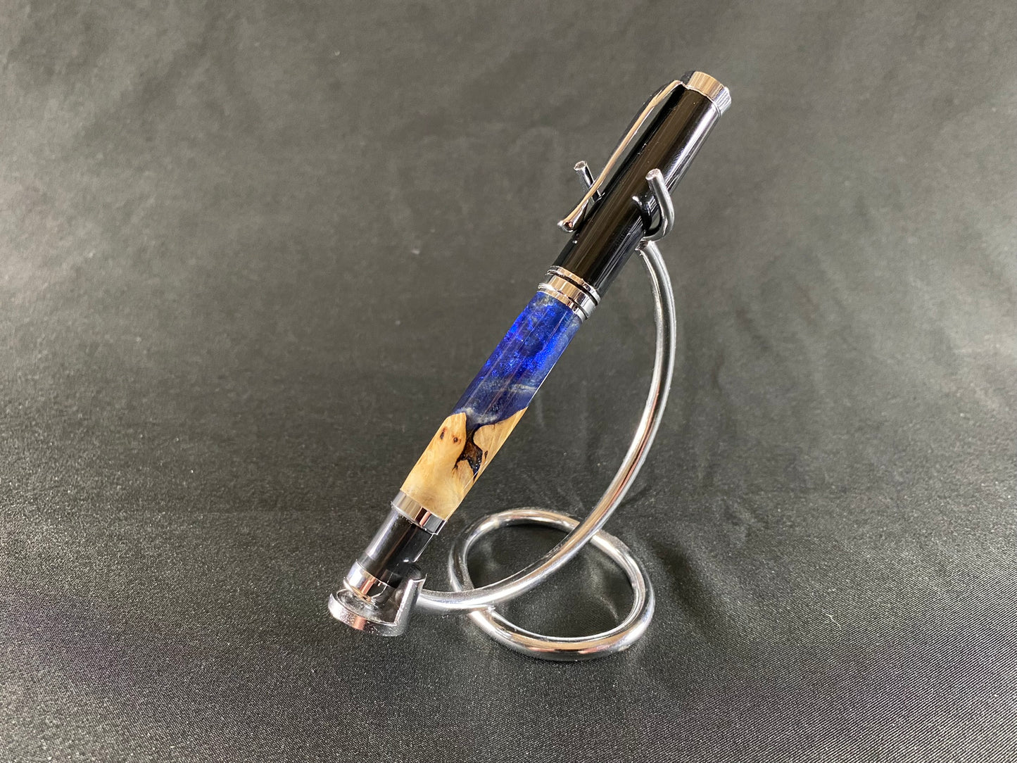 Deep Blue Buckeye Burl Metal Balanced Executive PEN