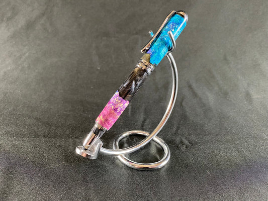 Purple Blue Multiple Dyed Box Elder Burl Pen Sedona Custom Rollerball Pen