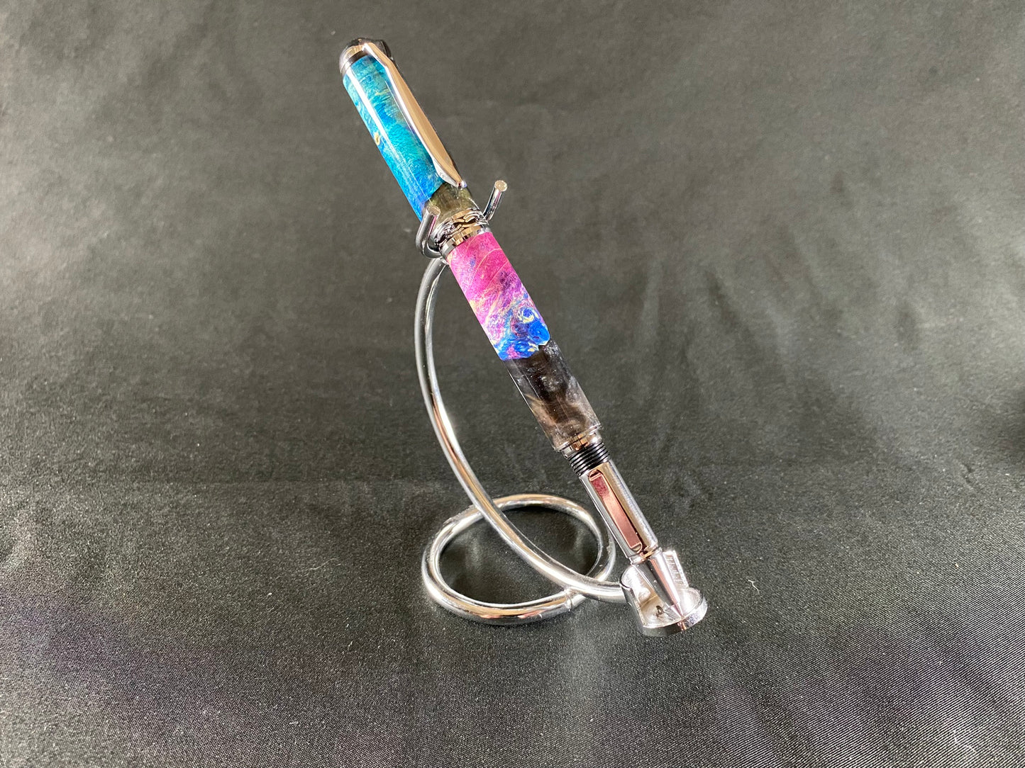 Purple Blue Multiple Dyed Box Elder Burl Pen Sedona Custom Rollerball Pen