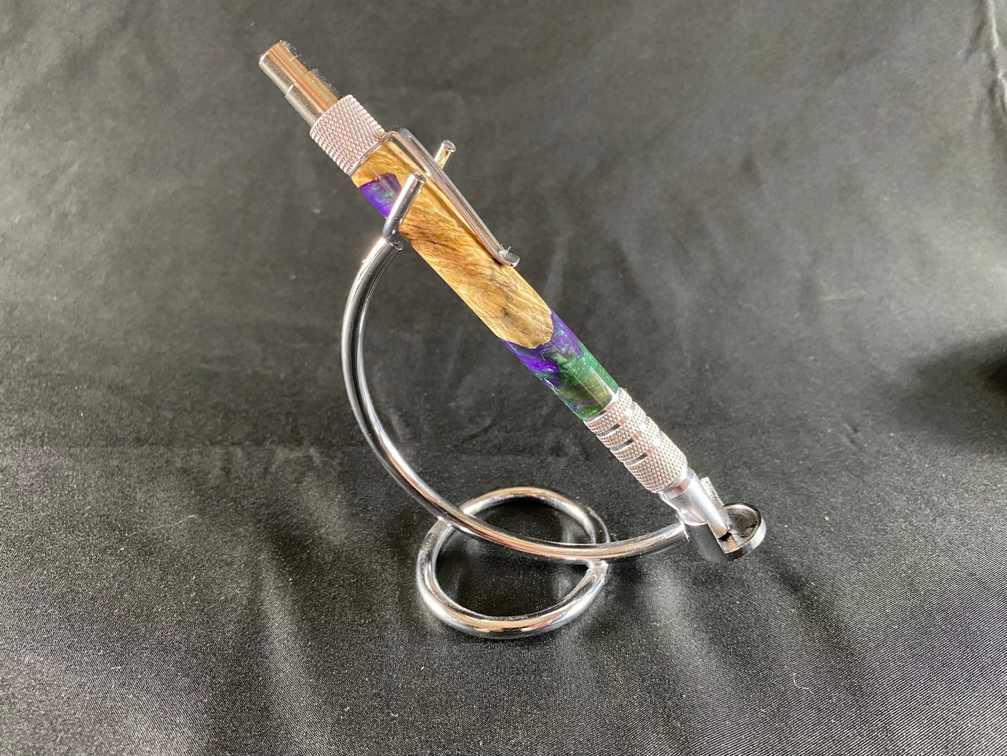 Purple / Forest Green Buckeye Burl Aluminum Pen Duraclick