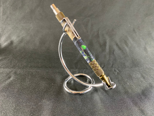 Seahawks Home Team Colors Buckeye Burl Brass Pen Duraclick